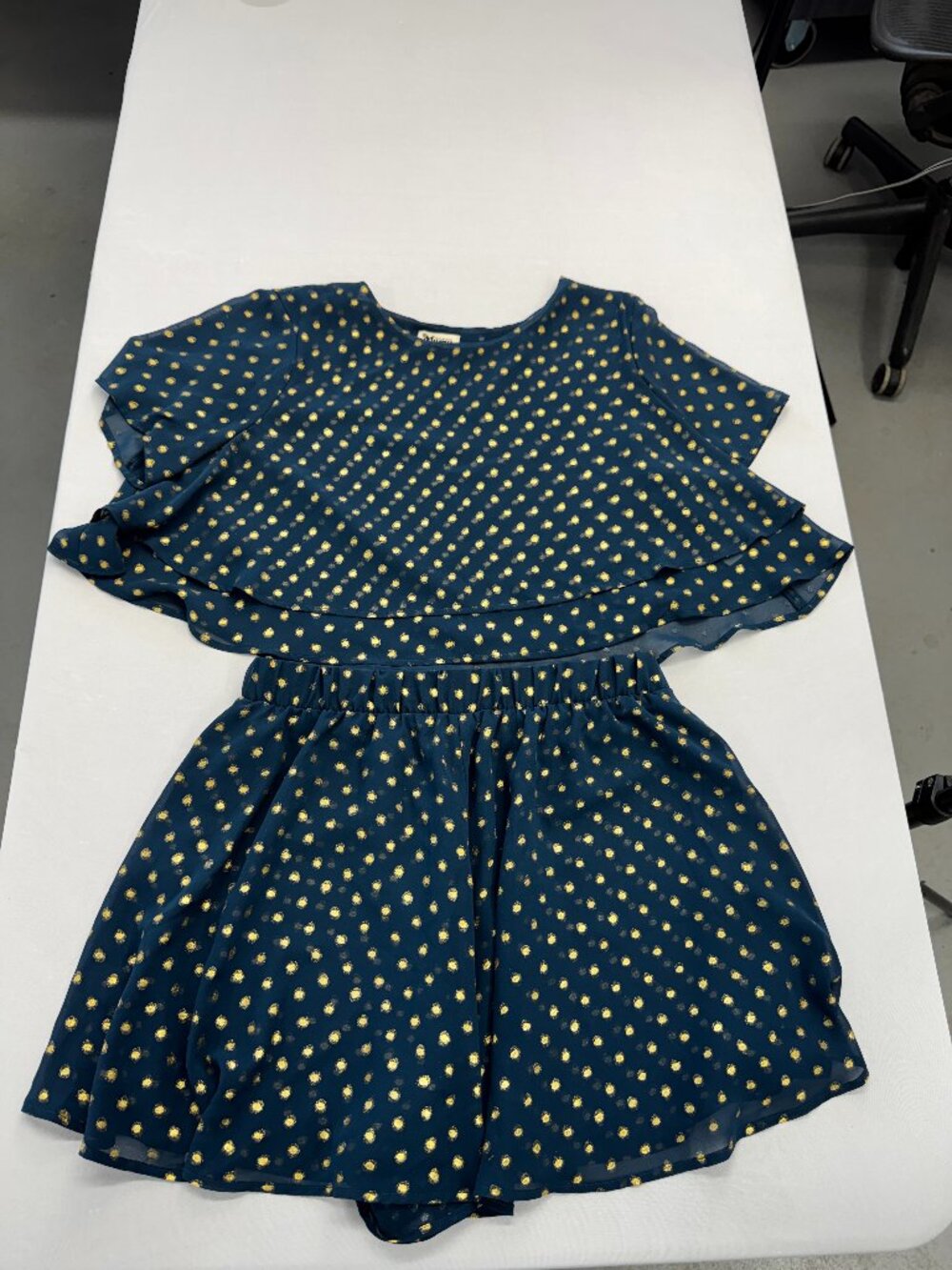 Show Me Your Mumu Candice Crop Top Teal Gold Polka Dot Sz M - Picture 2 of 10